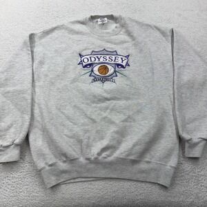 Vintage Jerzees Odyssey Basketball Sweatshirt Mens XL Grey Made in USA Pullover